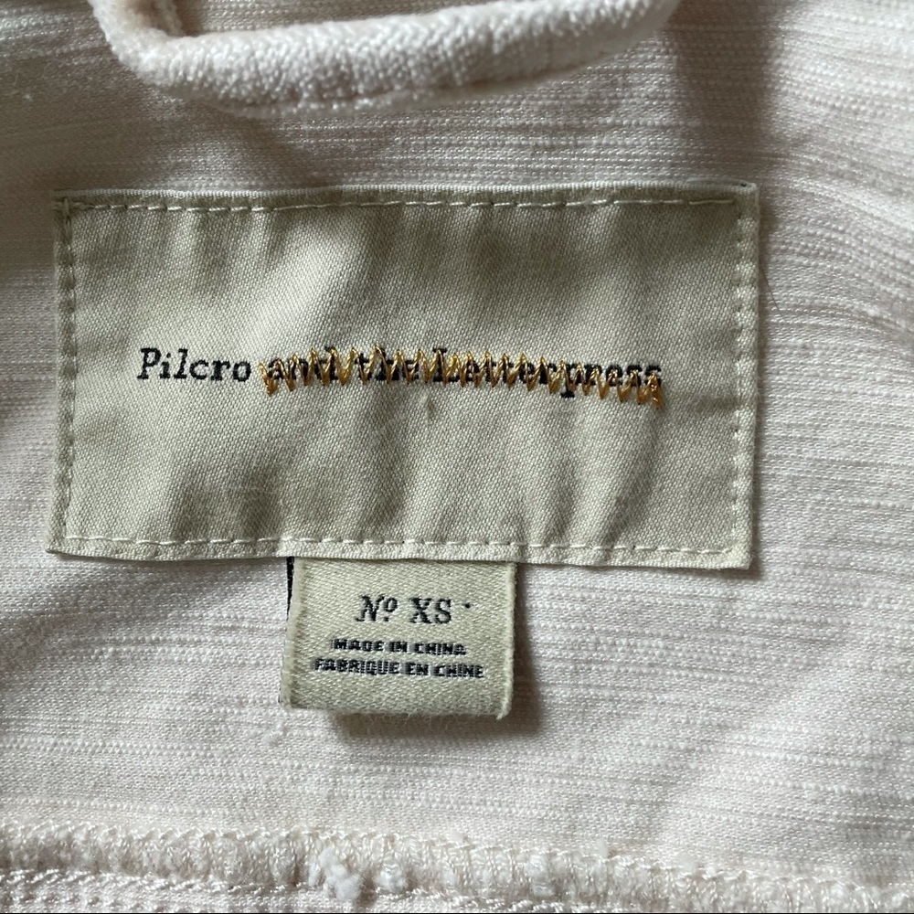 Anthropologie Pilcro & The Letterpress Pink Button Up Velvet Jacket XS - Picture 4 of 14